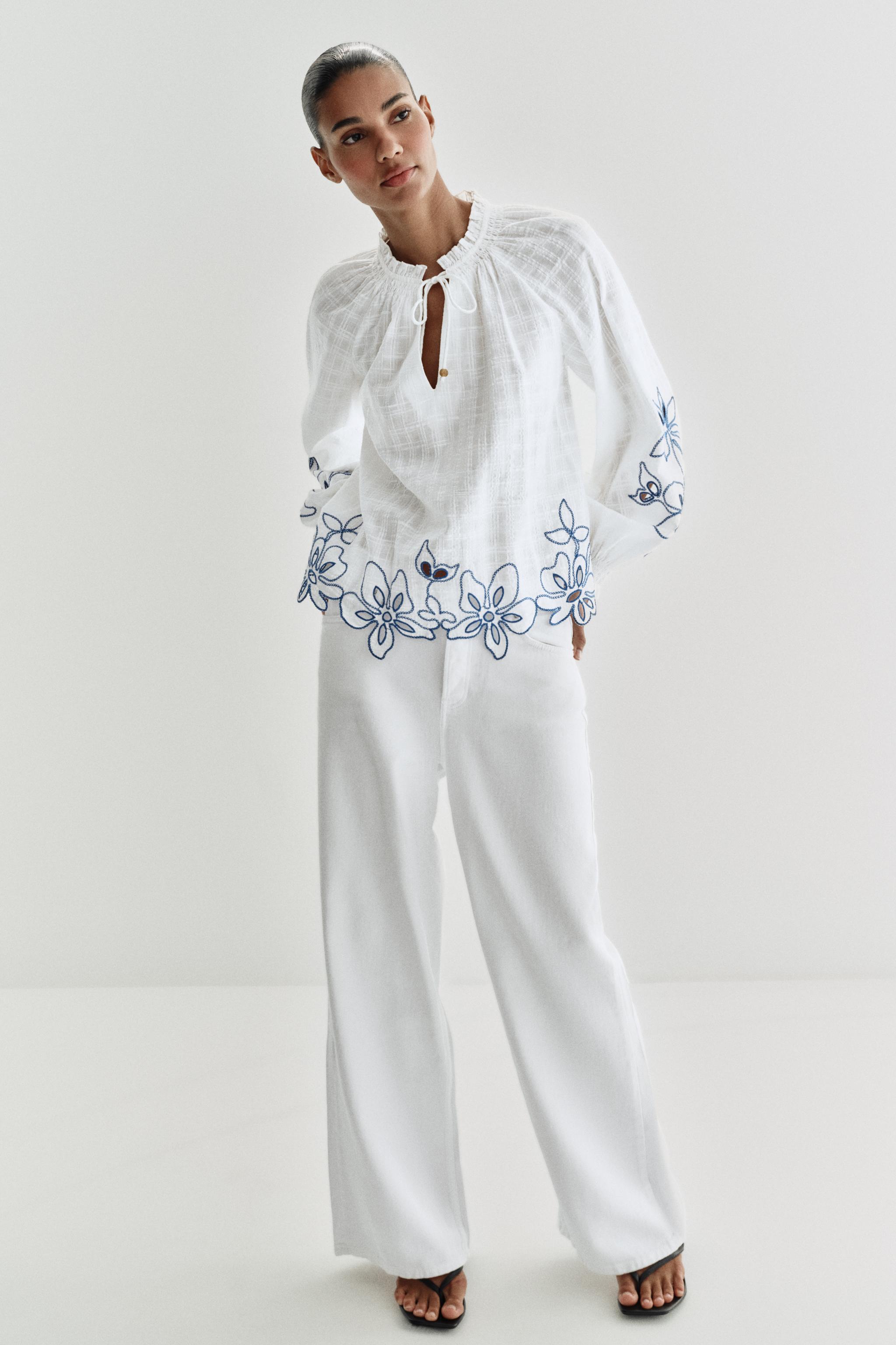 EMBROIDERED FLORAL BLOUSE